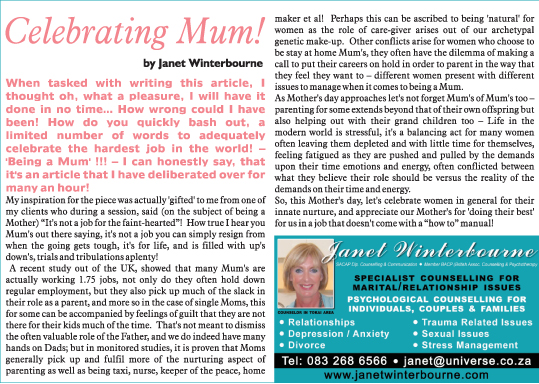 Celebrating Mum! Psychologist Cape Town Celebrating Mum! Psychologist Cape Town